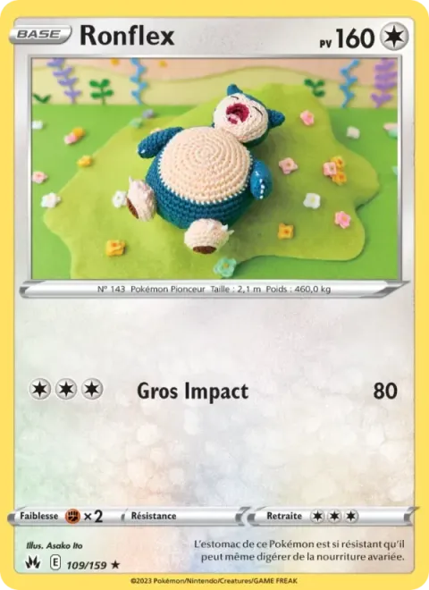 Carte Pokémon Ronflex 109/159, extension Zénith Suprême