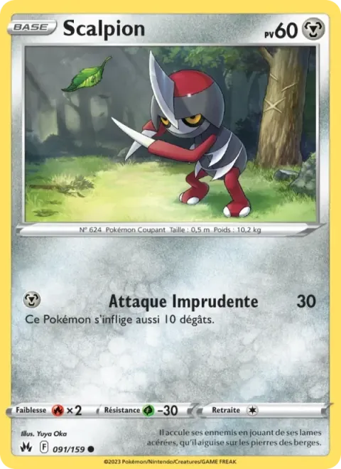 Carte Pokémon Scalpion 091/159, extension Zénith Suprême