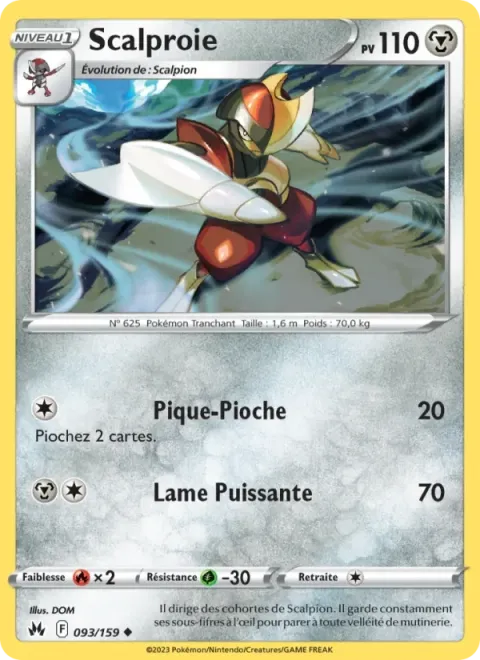 Carte Pokémon Scalproie 093/159, extension Zénith Suprême