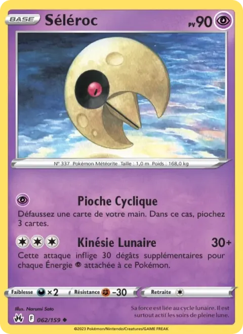 Carte Pokémon Séléroc 062/159, extension Zénith Suprême