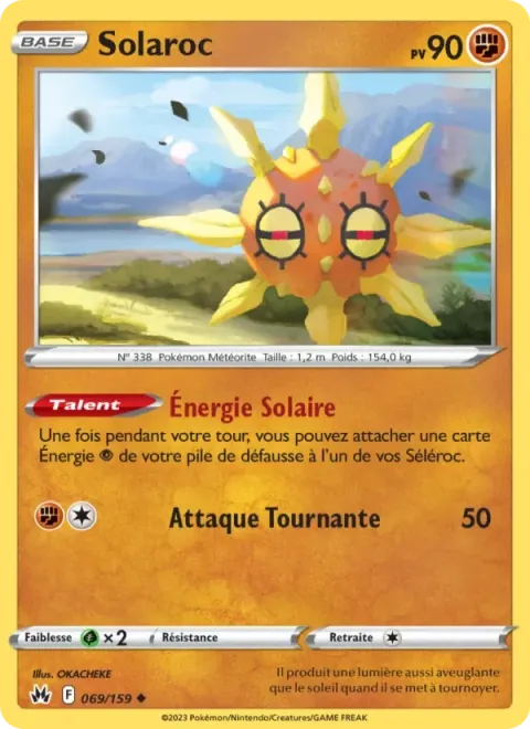 Carte Pokémon Solaroc 069/159, extension Zénith Suprême
