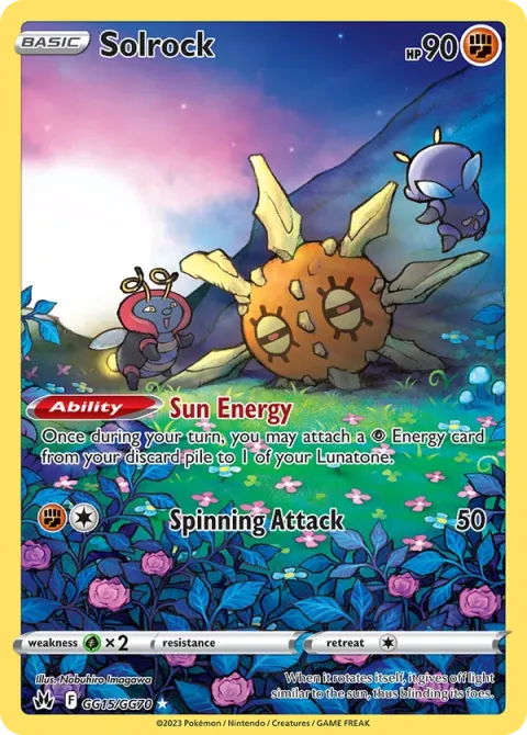 Carte Pokémon Solaroc GG15/GG70, extension Zénith Suprême