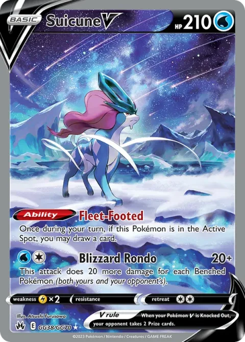 Carte Pokémon Suicune V GG38/GG70, extension Zénith Suprême
