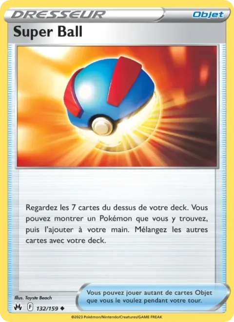 Carte Pokémon Super Ball 132/159, extension Zénith Suprême