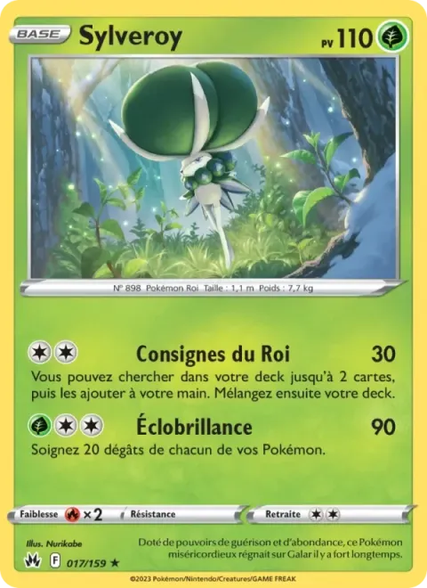 Carte Pokémon Sylveroy 017/159, extension Zénith Suprême