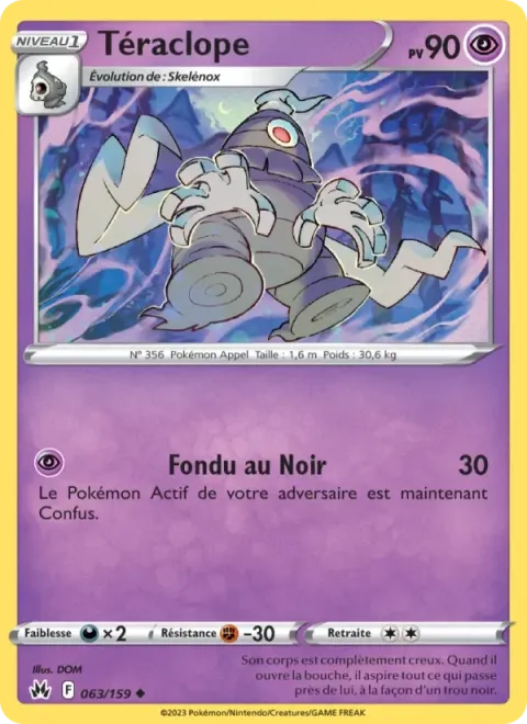Carte Pokémon Téraclope 063/159, extension Zénith Suprême