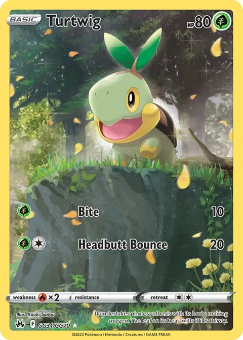Carte Pokémon Tortipouss GG31/GG70, extension Zénith Suprême