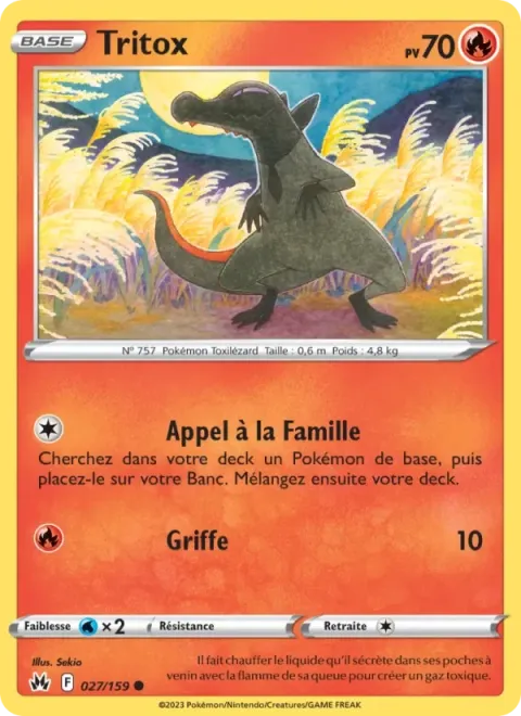 Carte Pokémon Tritox 027/159, extension Zénith Suprême