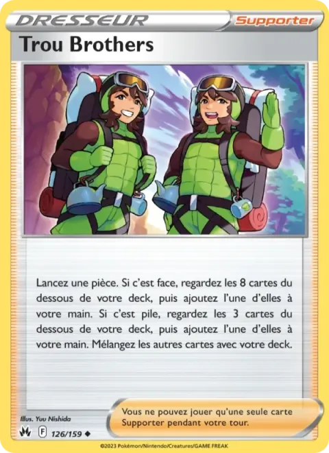 Carte Pokémon Trou Brothers 126/159, extension Zénith Suprême