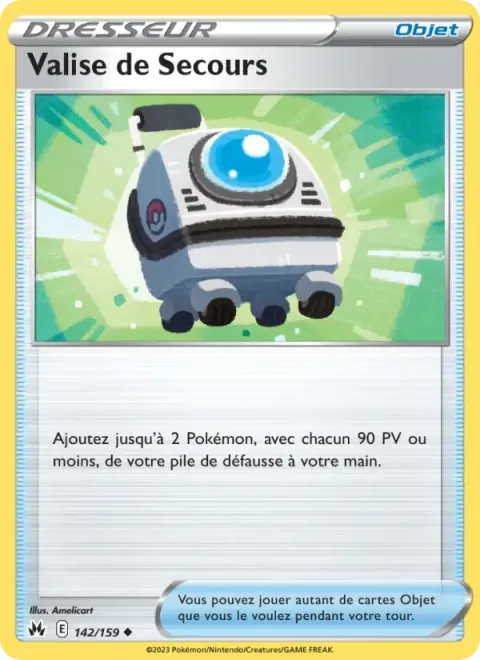 Carte Pokémon Valise de Secours 142/159, extension Zénith Suprême