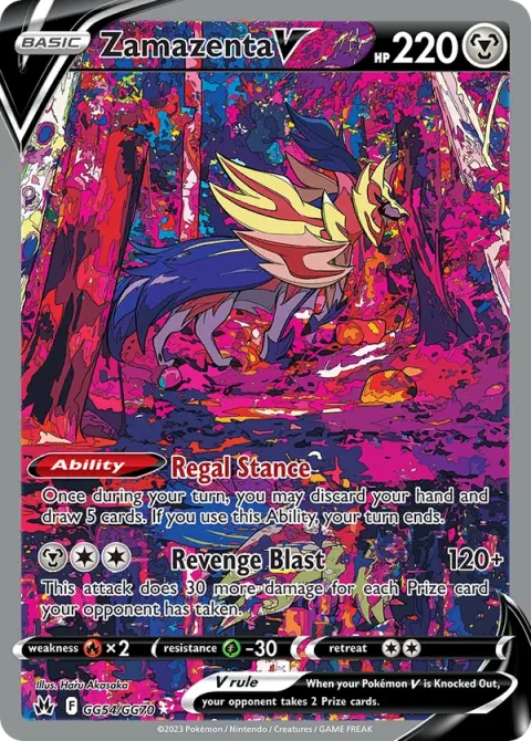 Carte Pokémon Zamazenta V GG54/GG70, extension Zénith Suprême